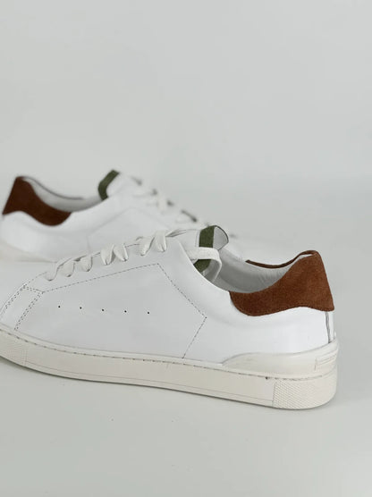 LEATHER WHITE SNEAKER-Sneakers-BELTRAMI OSVALDO- Pointure.AE