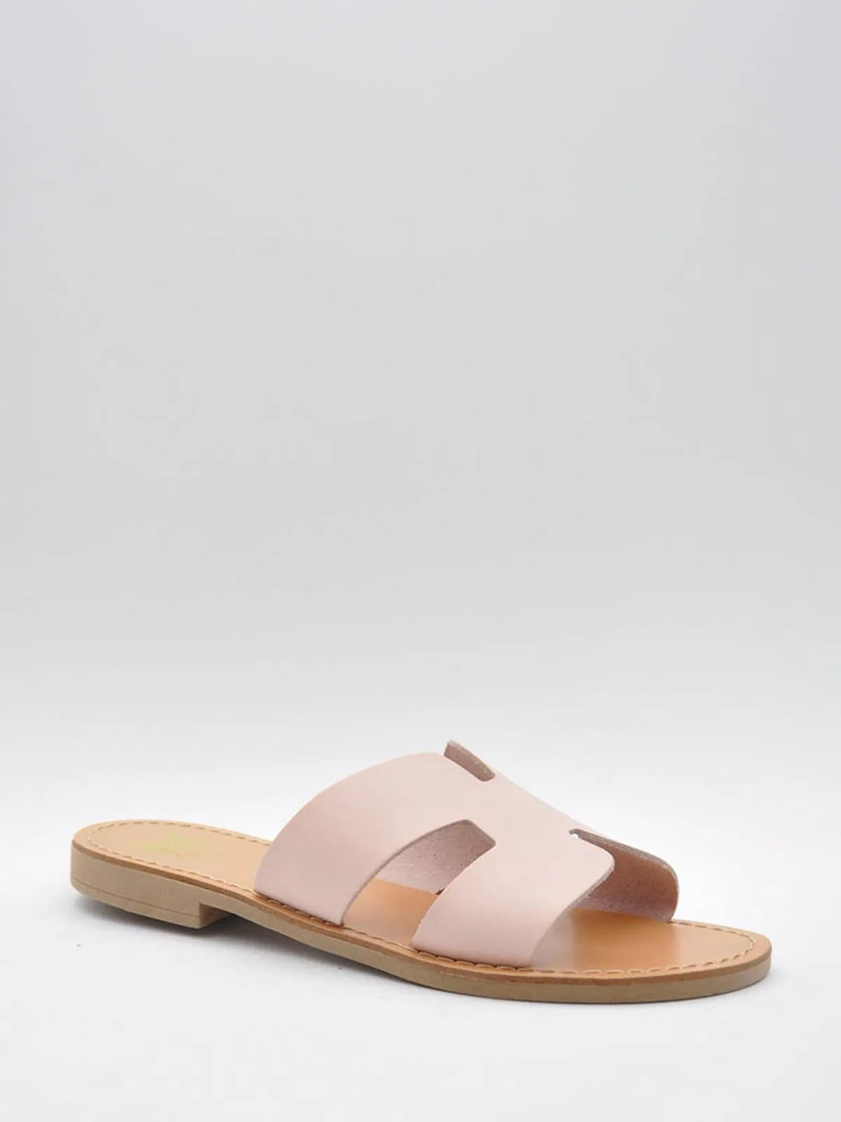 LEATHER WIDE STRAP SLIPPER-Slippers-MAGA MILANO- Pointure.AE