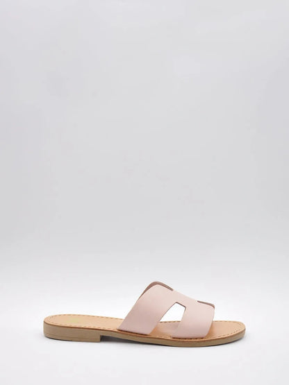 LEATHER WIDE STRAP SLIPPER-Slippers-MAGA MILANO- Pointure.AE