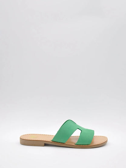 LEATHER WIDE STRAP SLIPPER-Slippers-MAGA MILANO- Pointure.AE