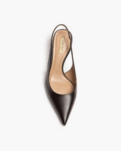 LOW HEEL SLING BACK IN BLACK-Sling Backs-CORINA- Pointure.AE