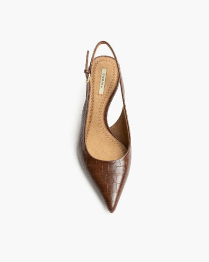 LOW HEEL SLING BACK IN CROCCO-Sling Backs-CORINA- Pointure.AE