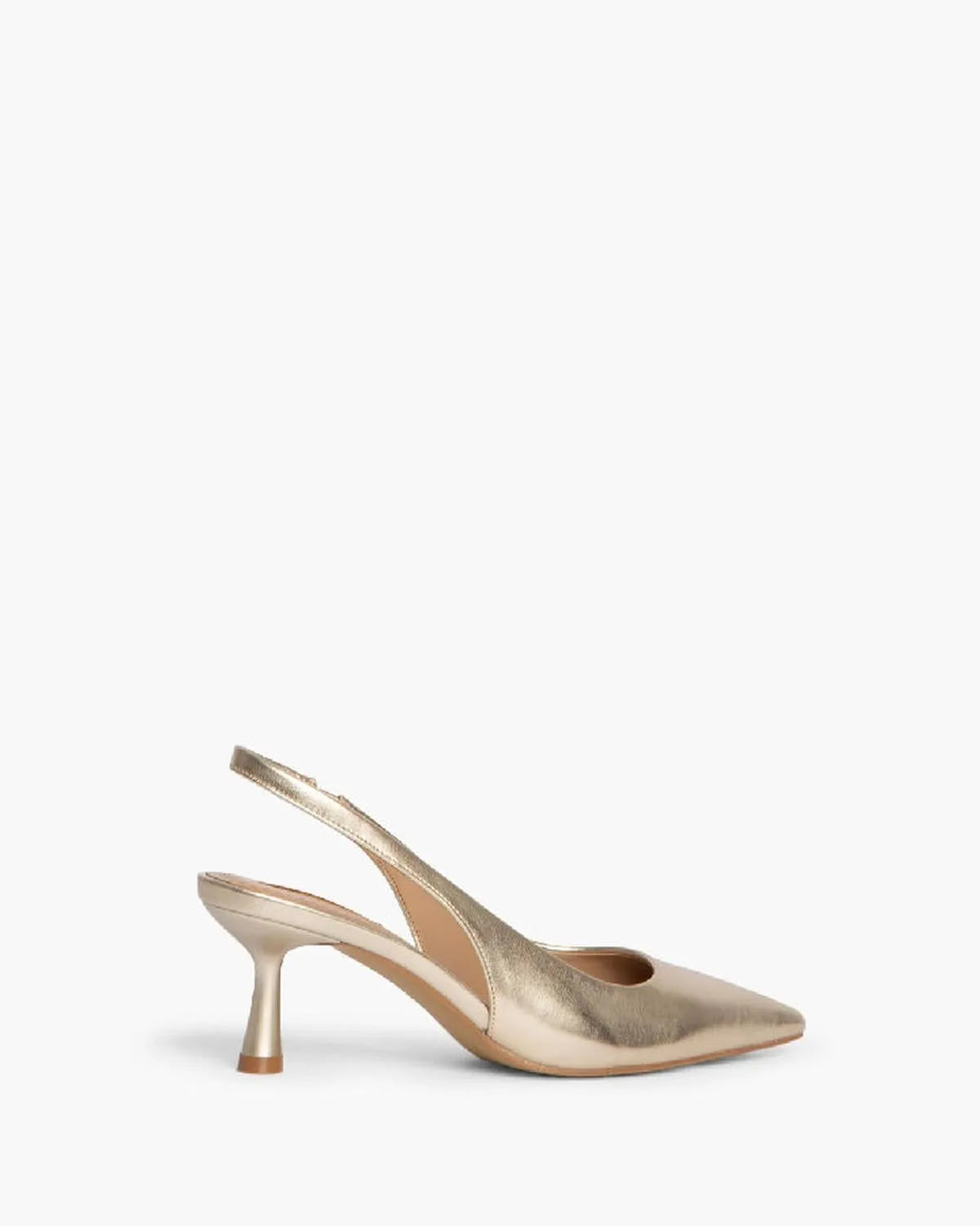 LOW HEEL SLING BACK IN GOLD-Sling Backs-CORINA- Pointure.AE