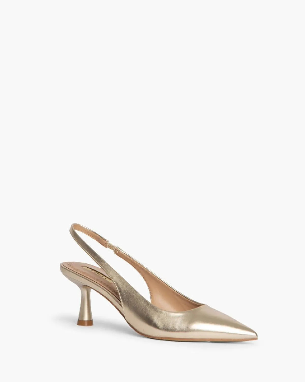 LOW HEEL SLING BACK IN GOLD-Sling Backs-CORINA- Pointure.AE