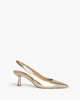 Low Heel Sling Back in Gold – Sling Backs by Corina | MĀJÅ