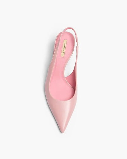 LOW HEEL SLING BACK IN PINK-Sling Backs-CORINA- Pointure.AE
