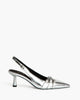 Low Heel Sling Back in Silver – Sling Backs by Corina | MĀJÅ