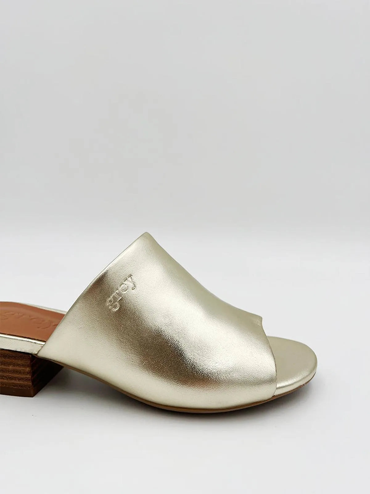 LOW HEELED MULE IN GOLD-Mules-GREY- Pointure.AE