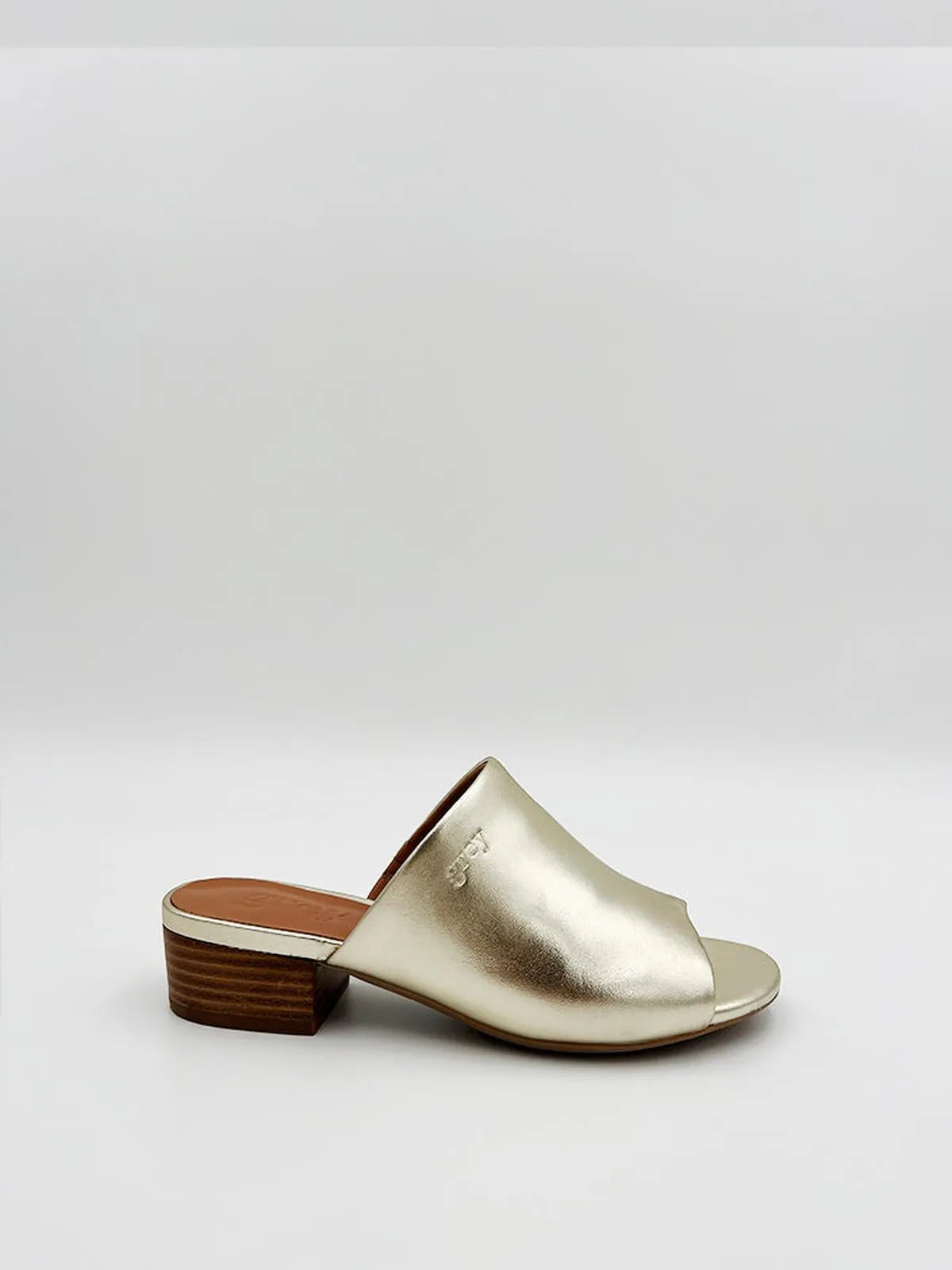 LOW HEELED MULE IN GOLD-Mules-GREY- Pointure.AE