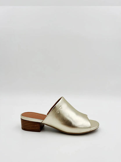 LOW HEELED MULE IN GOLD-Mules-GREY- Pointure.AE