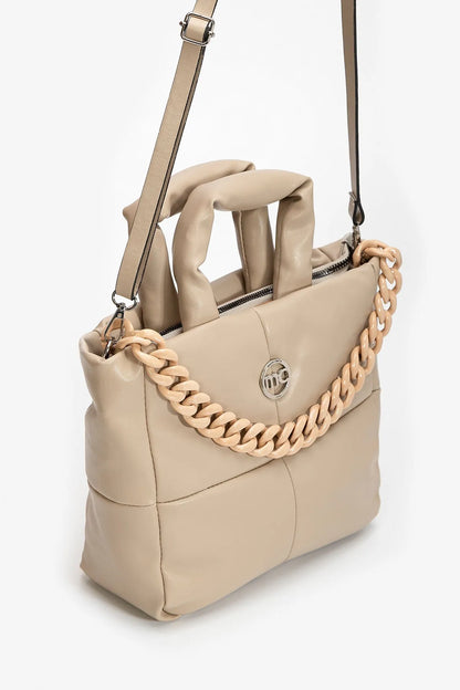 MEDIUM HANDBAG WITH DECORATIVE CHAIN-Top Handle Bags-MARIE CLAIRE- Pointure.AE