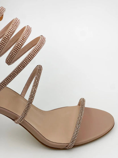 MEDIUM HEELED SANDALS IN NUDE-Sandals-TUCINO- Pointure.AE
