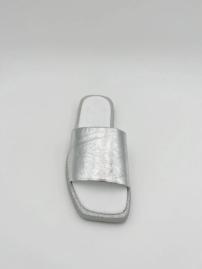 METALLIC EFFECT SLIPPER IN SILVER-Slippers-MAGA MILANO- Pointure.AE