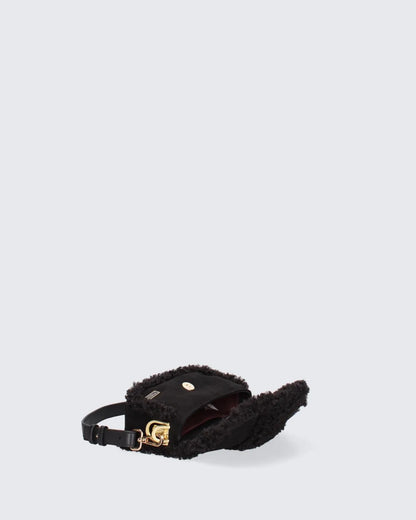 MINI YAYA FUR - BLACK-Shoulder Bags-MY BEST BAG- Pointure.AE