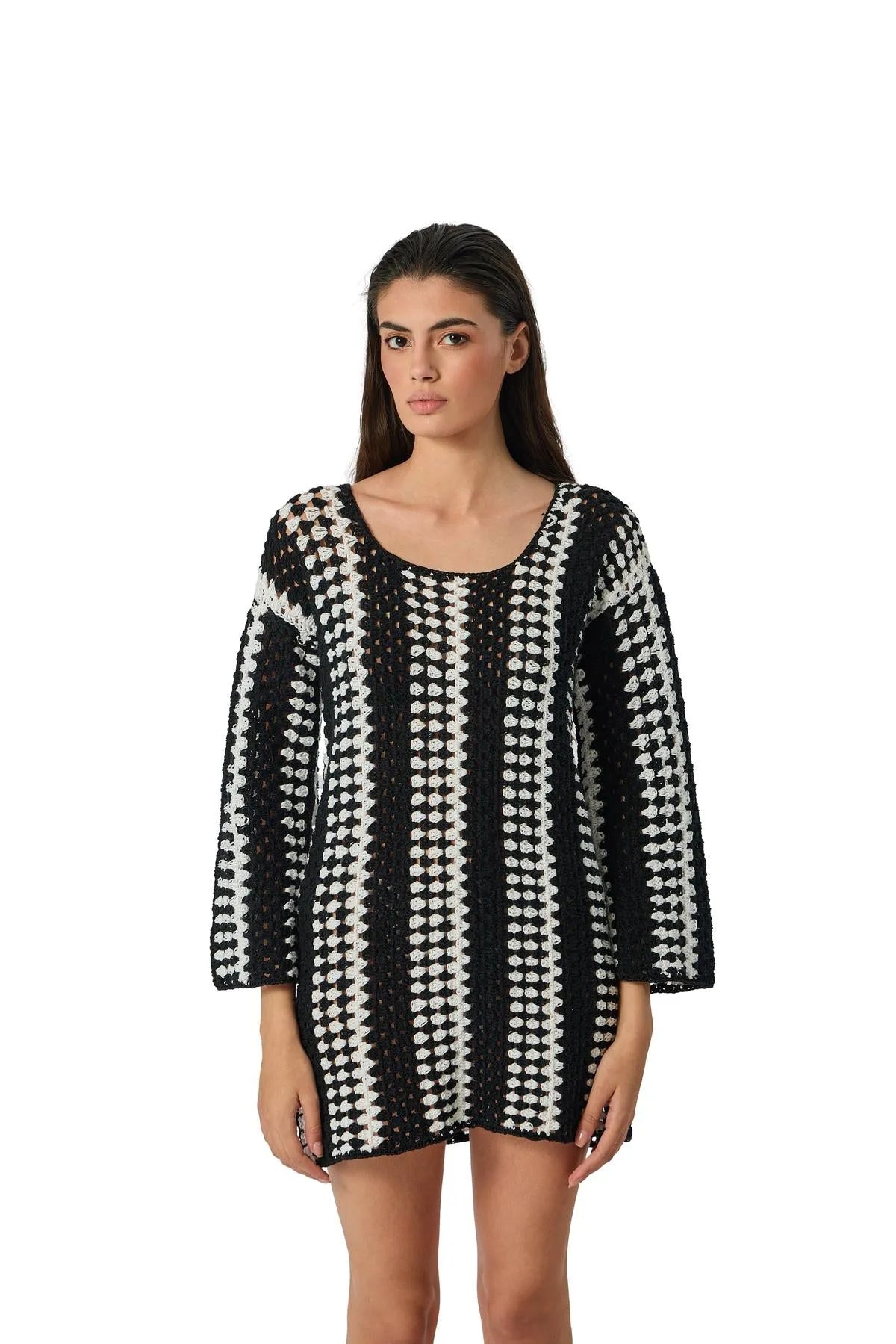 “NERO BIANCO” DRESS-Mini Dresses-STEFFY- Pointure.AE
