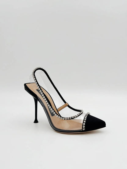 PVC CRYSTAL EMBELLISHED SLINGBACK-Sling Backs-SERGIO ROSSI- Pointure.AE