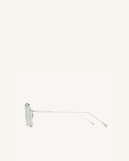 Spitfire -PALLADIUM & BLACK-GREY TORTOISE RIM INLAY/SOLID LIGHT EMERALD-Pilot Sunglasses-LUNETTERIE GÉNÉRALE- Pointure.AE