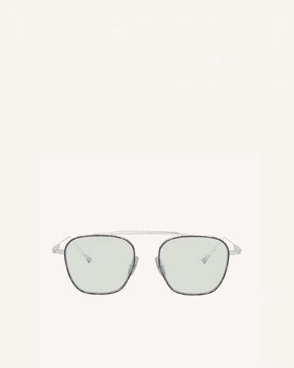 Spitfire -PALLADIUM & BLACK-GREY TORTOISE RIM INLAY/SOLID LIGHT EMERALD-Pilot Sunglasses-LUNETTERIE GÉNÉRALE- Pointure.AE