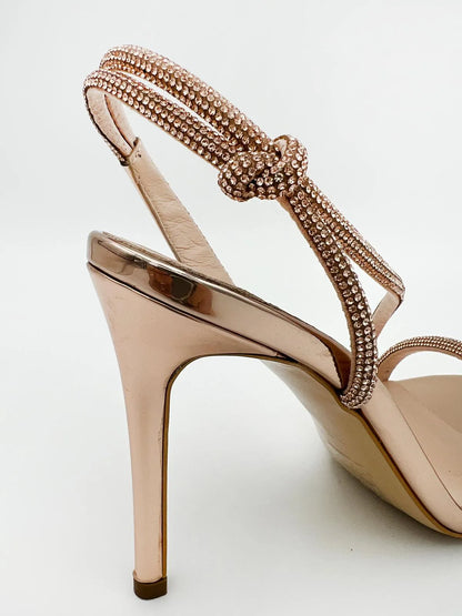 STILETTO HEELED SANDALS IN ROSE GOLD-Sandals-TUCINO- Pointure.AE
