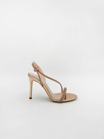STILETTO HEELED SANDALS IN ROSE GOLD-Sandals-TUCINO- Pointure.AE