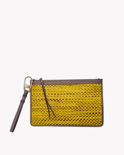 Straw Pouch in Yellow – Pouches by My Best Bag | MĀJÅ