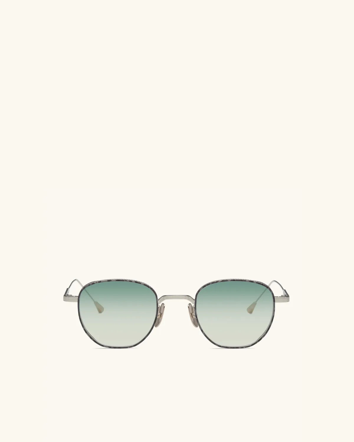 Studio 54 - PALLADIUM & WHITE GOLD/GRADIENT BLUE-GREEN-Round Frame Sunglasses-LUNETTERIE GÉNÉRALE- Pointure.AE