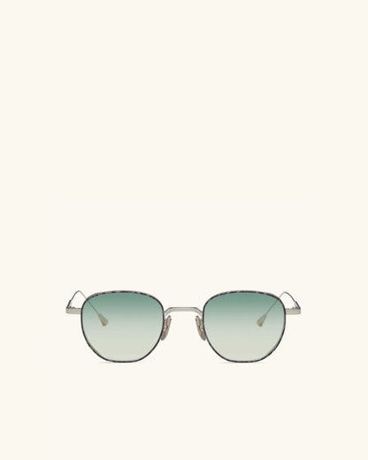 Studio 54 - PALLADIUM & WHITE GOLD/GRADIENT BLUE-GREEN-Round Frame Sunglasses-LUNETTERIE GÉNÉRALE- Pointure.AE
