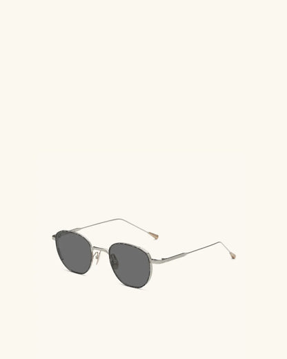 Studio 54 - PALLADIUM & WHITE GOLD/GREY-Round Frame Sunglasses-LUNETTERIE GÉNÉRALE- Pointure.AE