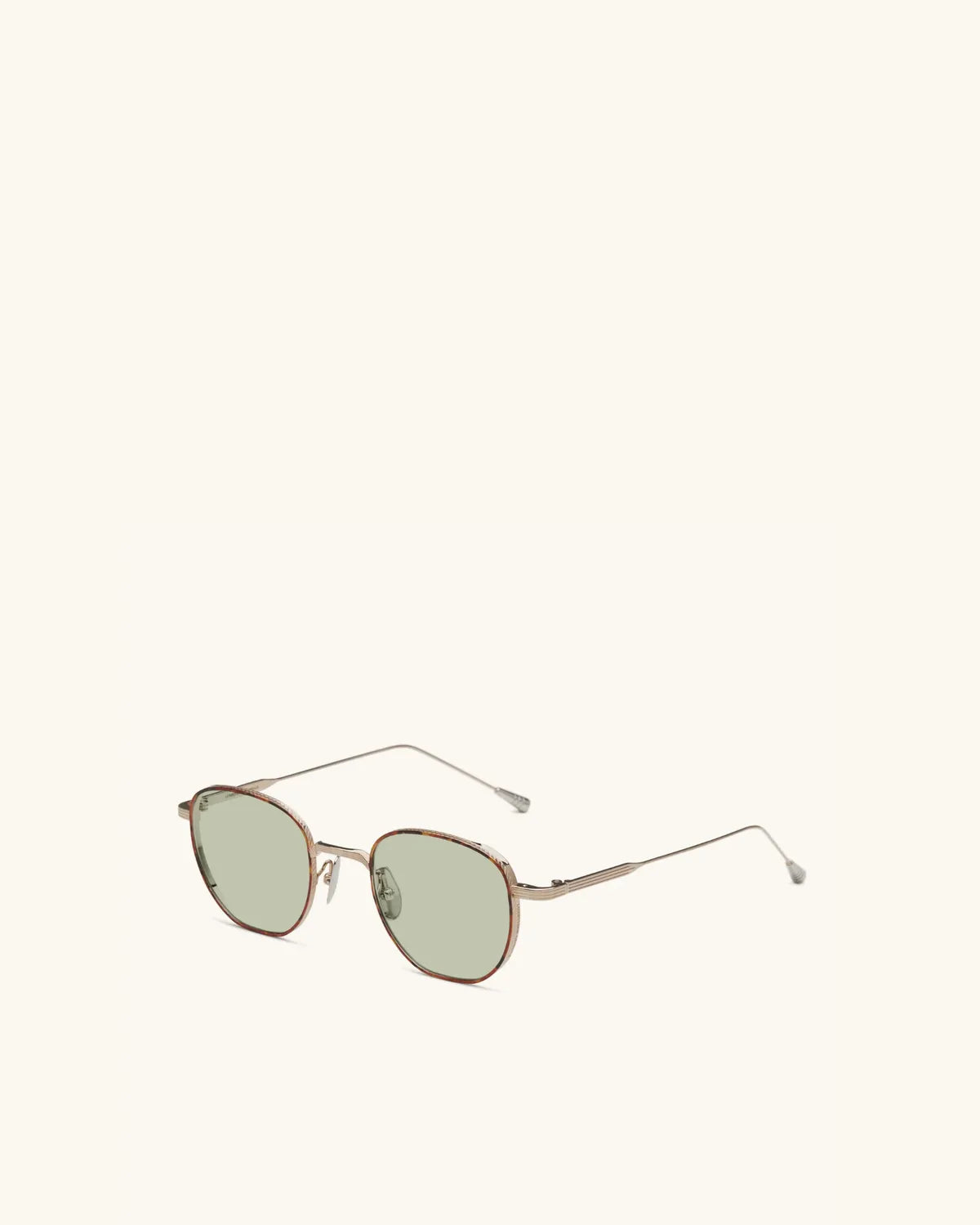 Studio 54 - WHITE GOLD & PALLADIUM/GREEN G13-Round Frame Sunglasses-LUNETTERIE GÉNÉRALE- Pointure.AE