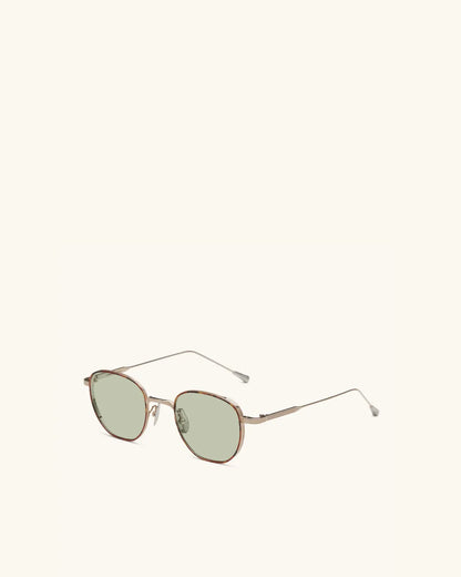 Studio 54 - WHITE GOLD & PALLADIUM/GREEN G13-Round Frame Sunglasses-LUNETTERIE GÉNÉRALE- Pointure.AE