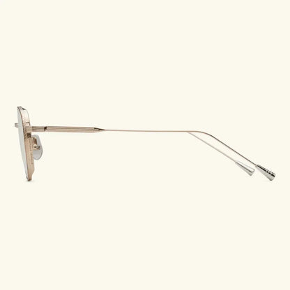 Studio 54 - WHITE GOLD & PALLADIUM/GREEN G13-Round Frame Sunglasses-LUNETTERIE GÉNÉRALE- Pointure.AE