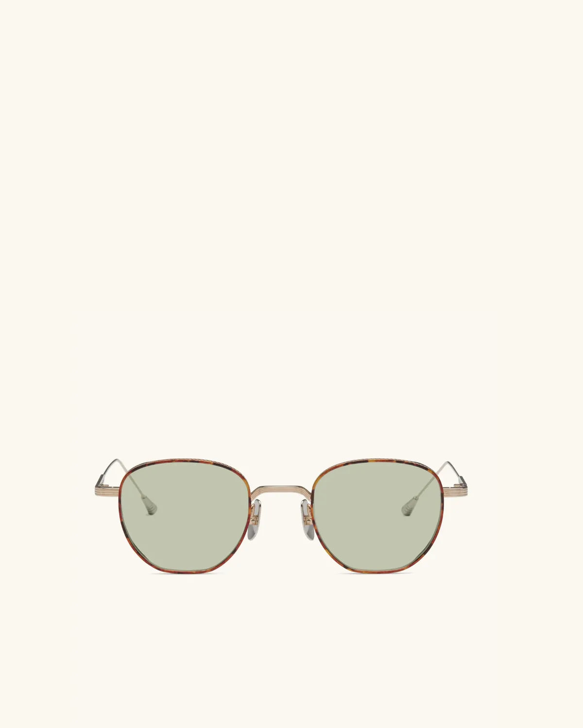 Studio 54 - WHITE GOLD & PALLADIUM/GREEN G13-Round Frame Sunglasses-LUNETTERIE GÉNÉRALE- Pointure.AE