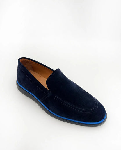 SUEDE NAVY LOAFER-Men Loafer-BELTRAMI OSVALDO- Pointure.AE