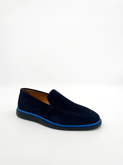 SUEDE NAVY LOAFER-Men Loafer-BELTRAMI OSVALDO- Pointure.AE