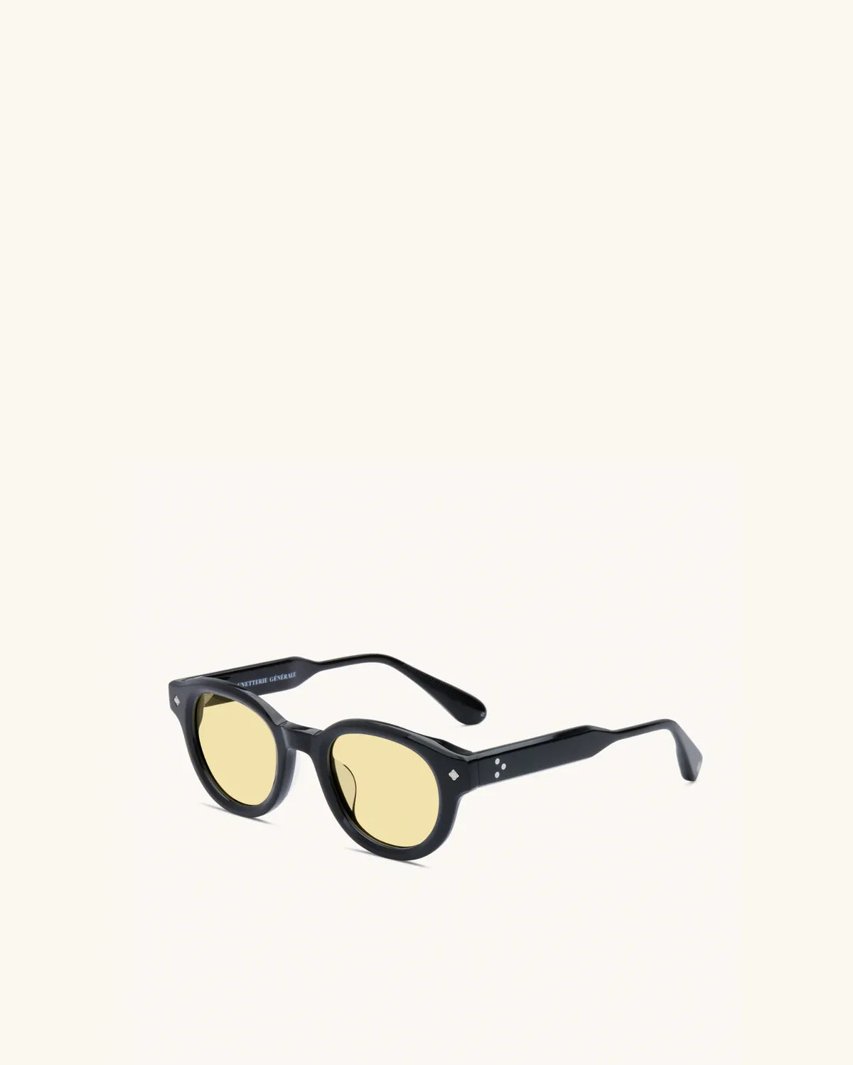 The Gift Of Mortality - BLACK & PALLADIUM/SOLID YELLOW-Round Frame Sunglasses-LUNETTERIE GÉNÉRALE- Pointure.AE