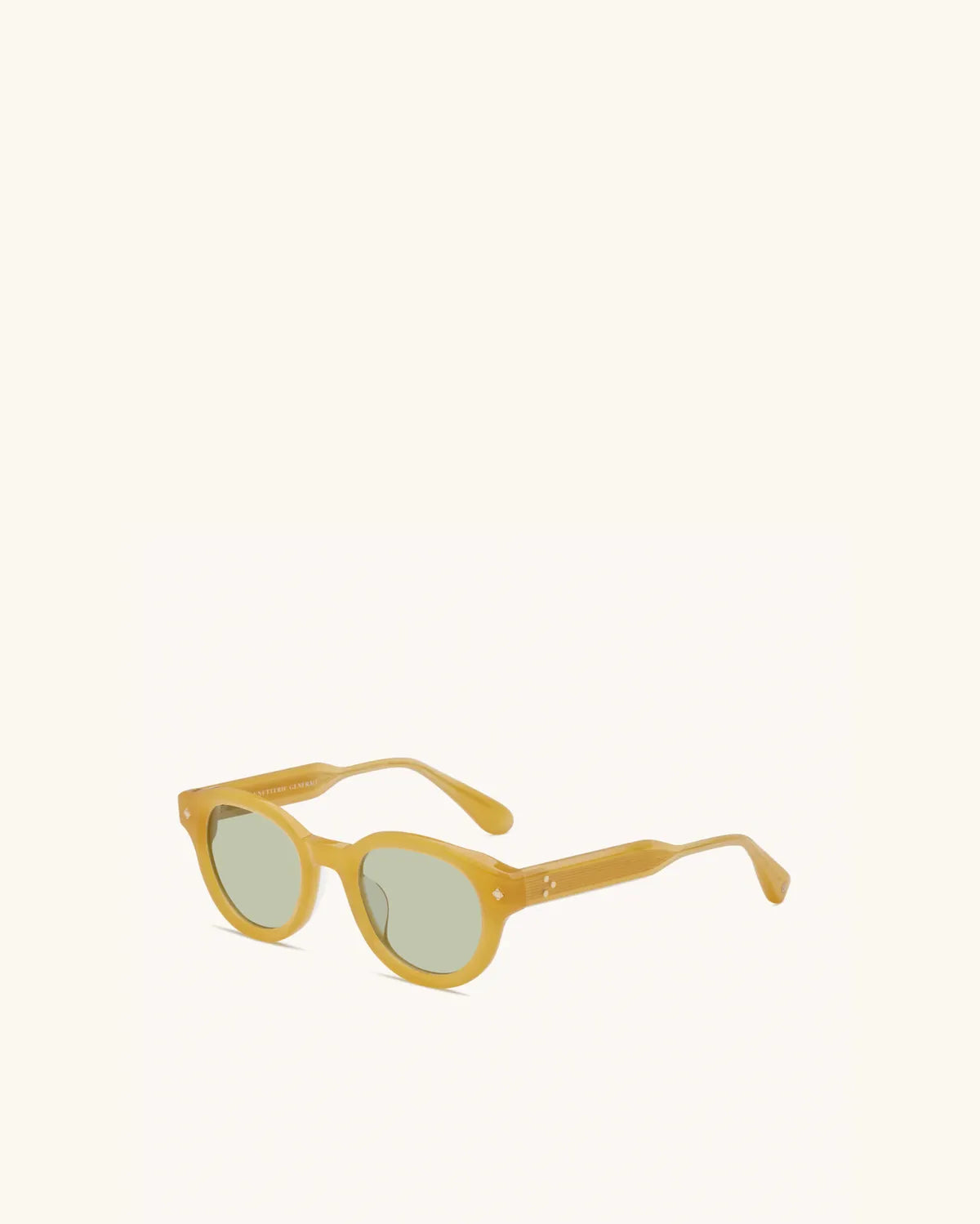 The Gift Of Mortality - HONEY CRYSTAL & 18K GOLD/SOLID GREEN G13-Round Frame Sunglasses-LUNETTERIE GÉNÉRALE- Pointure.AE