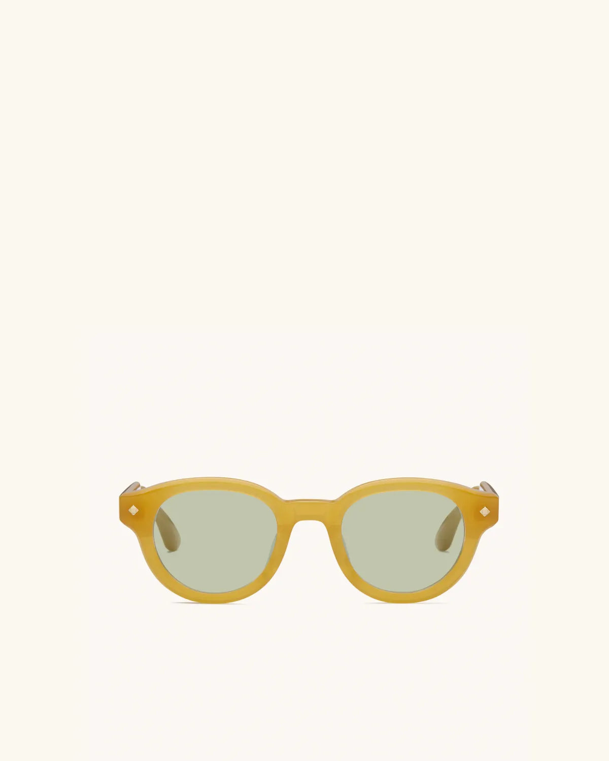The Gift Of Mortality - HONEY CRYSTAL & 18K GOLD/SOLID GREEN G13-Round Frame Sunglasses-LUNETTERIE GÉNÉRALE- Pointure.AE