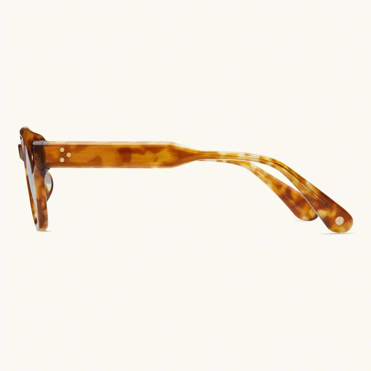 The Gift Of Mortality - LIGHT TORTOISE & 24K GOLD/SOLID BLUE-Round Frame Sunglasses-LUNETTERIE GÉNÉRALE- Pointure.AE