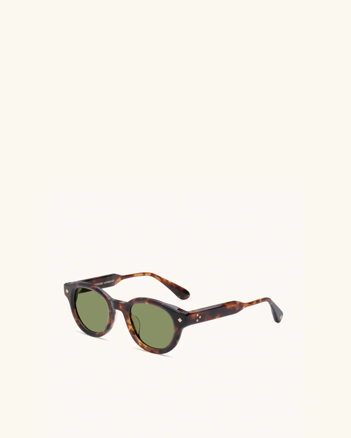 The Gift Of Mortality - MEDIUM TORTOISE & 24K GOLD/SOLID GREEN G15-Round Frame Sunglasses-LUNETTERIE GÉNÉRALE- Pointure.AE