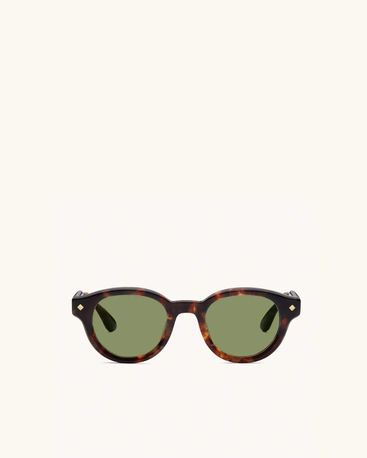 The Gift Of Mortality - MEDIUM TORTOISE & 24K GOLD/SOLID GREEN G15-Round Frame Sunglasses-LUNETTERIE GÉNÉRALE- Pointure.AE