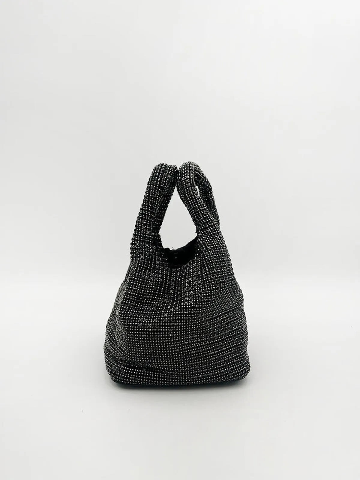 TOP HANDLE RHINESTONE BAG IN BLACK-Top Handle Bags-STAY IN STYLE- Pointure.AE