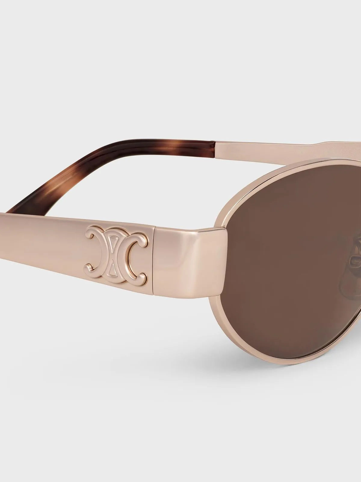 TRIOMPHE METAL SUNGLASSES-Oval Frame Sunglasses-CELINE- Pointure.AE