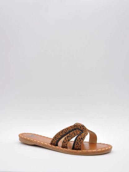 "TWO-TONE" BEADED SLIPPER-Slippers-MAGA MILANO- Pointure.AE