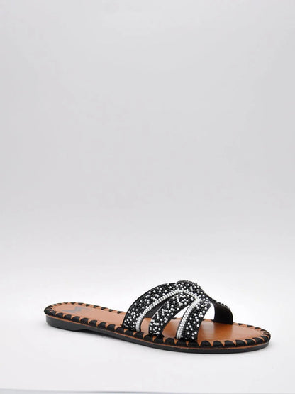"TWO-TONE" BEADED SLIPPER-Slippers-MAGA MILANO- Pointure.AE