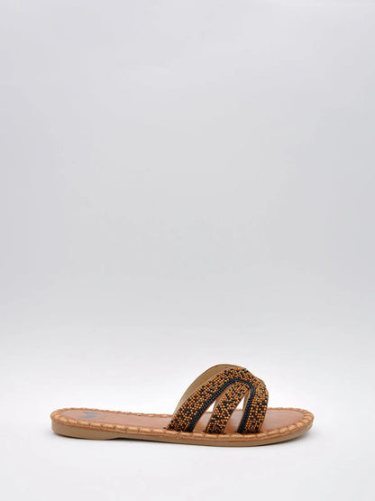 "TWO-TONE" BEADED SLIPPER-Slippers-MAGA MILANO- Pointure.AE