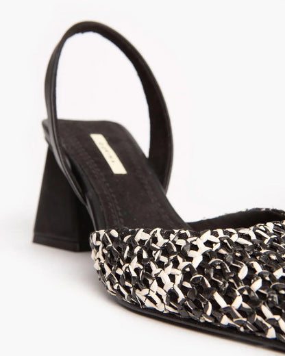 TWO TONE BRAIDED SLINGBACK-Sling Backs-CORINA- Pointure.AE