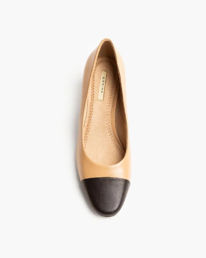 TWO TONE LOW HEEL PUMP-Pumps-CORINA- Pointure.AE