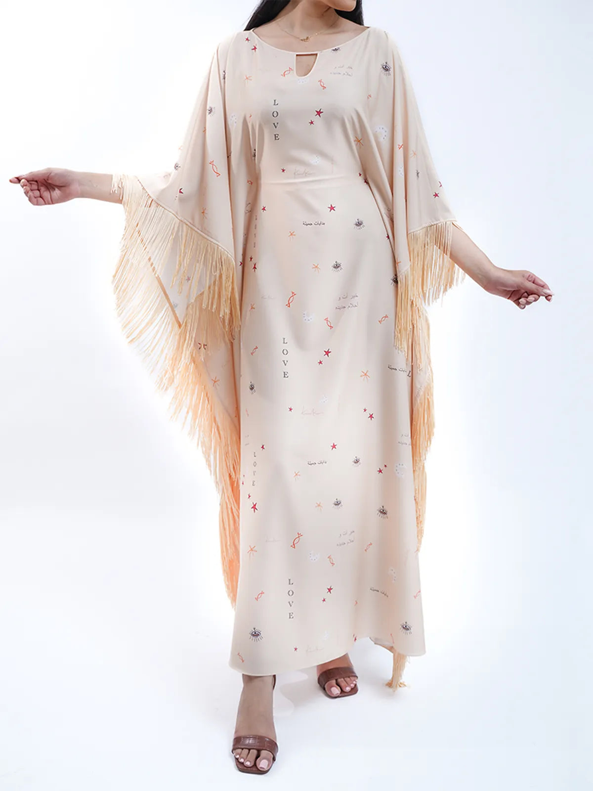 Vanilla Fringes Jalabiya-Abayas-KURUNKOO- Pointure.AE