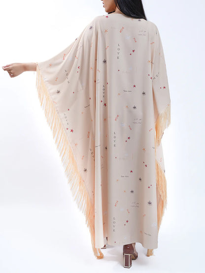 Vanilla Fringes Jalabiya-Abayas-KURUNKOO- Pointure.AE
