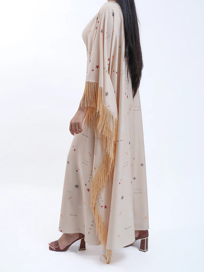 Vanilla Fringes Jalabiya-Abayas-KURUNKOO- Pointure.AE